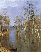 Isaac Levitan Spring,Flood Water oil painting picture wholesale